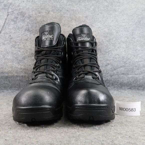 Thorogood Shoes Mens 8.5 Boots Work Comp Toe Leather Zip Lace Up Wide Fit Black main image 7